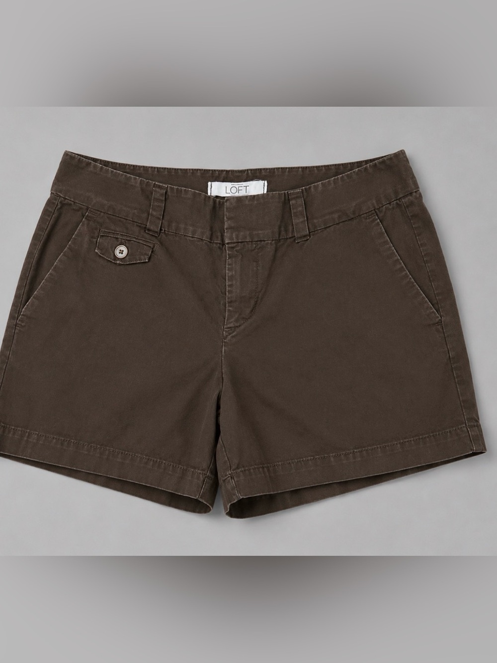 LOFT Brown Cotton Bermuda Shorts